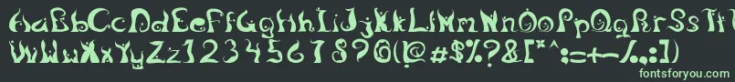 LegongDancingfont Font – Green Fonts on Black Background