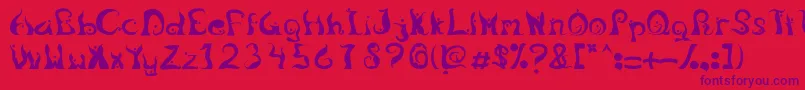 Fonte LegongDancingfont – fontes roxas em um fundo vermelho