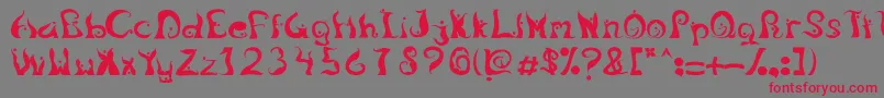 LegongDancingfont Font – Red Fonts on Gray Background