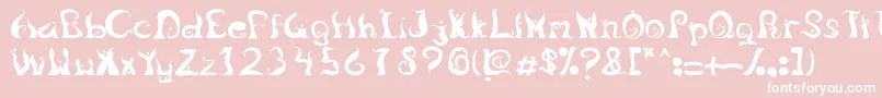 LegongDancingfont-Schriftart – Weiße Schriften auf rosa Hintergrund