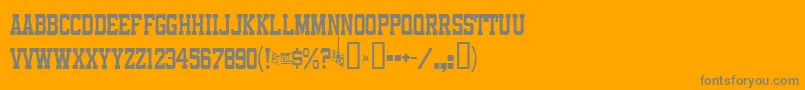 Funlandpark-Schriftart – Graue Schriften auf orangefarbenem Hintergrund
