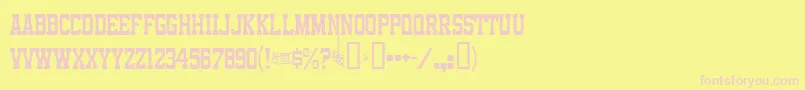 Funlandpark Font – Pink Fonts on Yellow Background