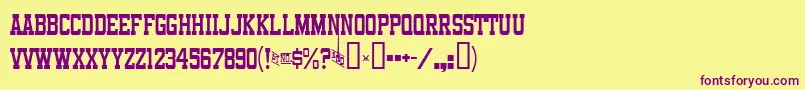 Funlandpark Font – Purple Fonts on Yellow Background