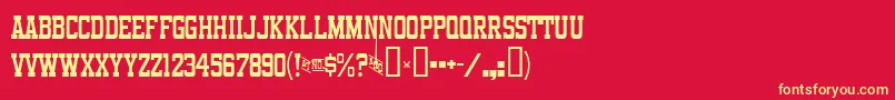 Funlandpark Font – Yellow Fonts on Red Background