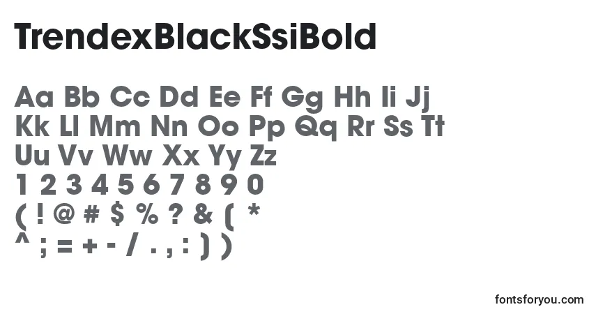 Шрифт TrendexBlackSsiBold – алфавит, цифры, специальные символы