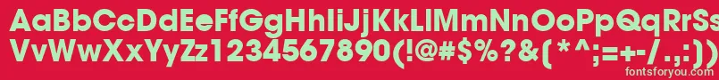 フォントTrendexBlackSsiBold – 赤い背景に緑の文字