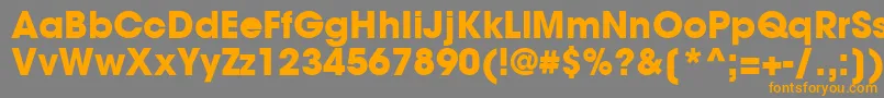 フォントTrendexBlackSsiBold – オレンジの文字は灰色の背景にあります。