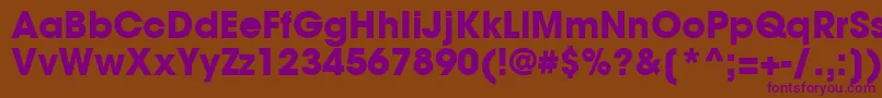 TrendexBlackSsiBold Font – Purple Fonts on Brown Background