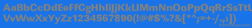 フォントLinearstdHeavyRegular – 青い背景に灰色の文字