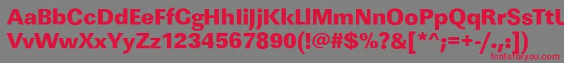 LinearstdHeavyRegular-Schriftart – Rote Schriften auf grauem Hintergrund