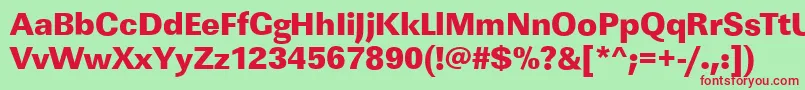 LinearstdHeavyRegular Font – Red Fonts on Green Background