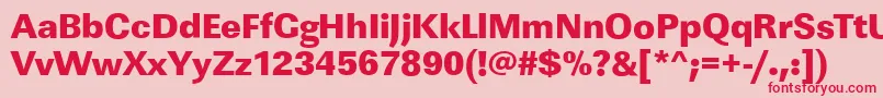 フォントLinearstdHeavyRegular – ピンクの背景に赤い文字