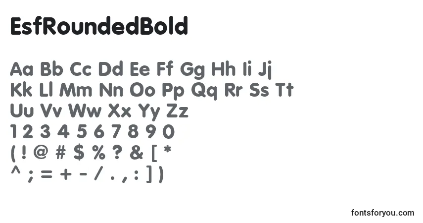 Шрифт EsfRoundedBold – алфавит, цифры, специальные символы