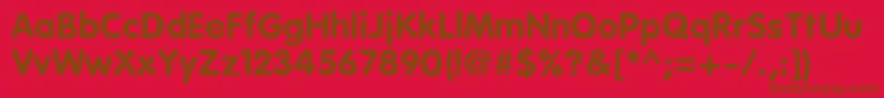 Police EsfRoundedBold – polices brunes sur fond rouge