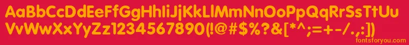EsfRoundedBold Font – Orange Fonts on Red Background