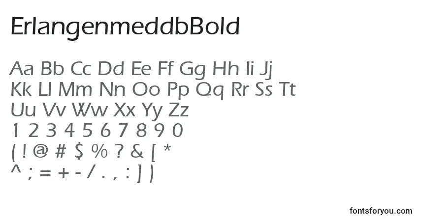 A fonte ErlangenmeddbBold – alfabeto, números, caracteres especiais
