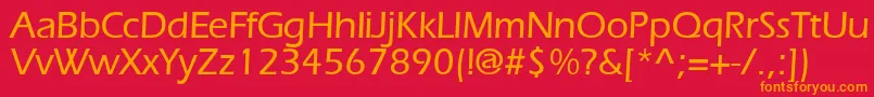 フォントErlangenmeddbBold – 赤い背景にオレンジの文字