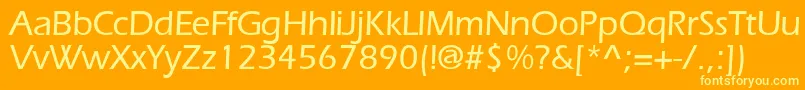 ErlangenmeddbBold-Schriftart – Gelbe Schriften auf orangefarbenem Hintergrund