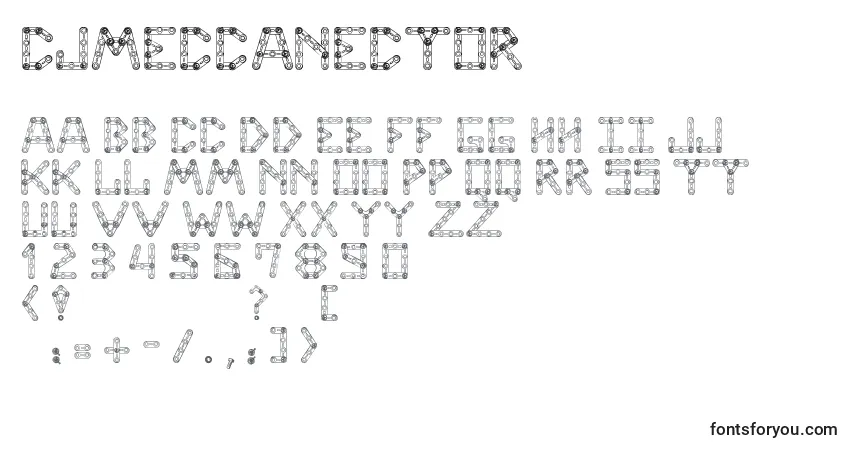 Schriftart Cjmeccanector – Alphabet, Zahlen, spezielle Symbole