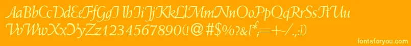 Police W690RomanItalic – polices jaunes sur fond orange