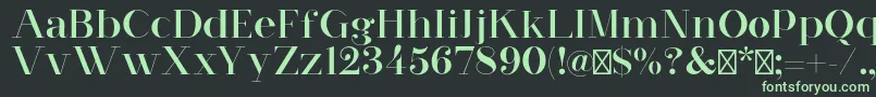 フォントRedvelvetRegular – 黒い背景に緑の文字