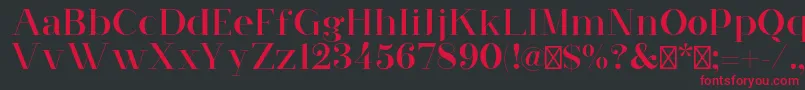 RedvelvetRegular Font – Red Fonts on Black Background