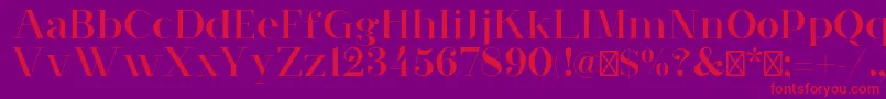 RedvelvetRegular Font – Red Fonts on Purple Background