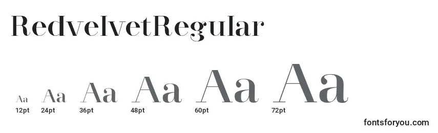 RedvelvetRegular Font Sizes