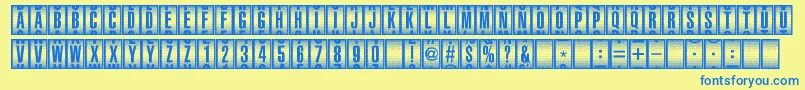 CounterDial Font – Blue Fonts on Yellow Background