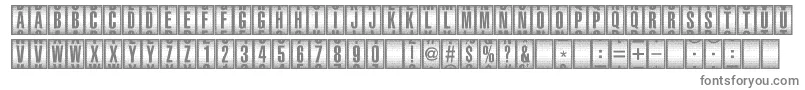 CounterDial-fontti – harmaat kirjasimet valkoisella taustalla