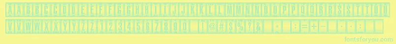 CounterDial Font – Green Fonts on Yellow Background