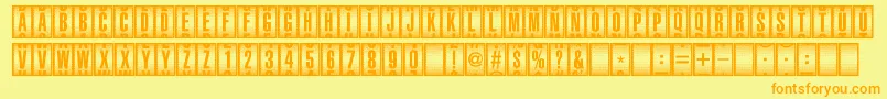 CounterDial Font – Orange Fonts on Yellow Background