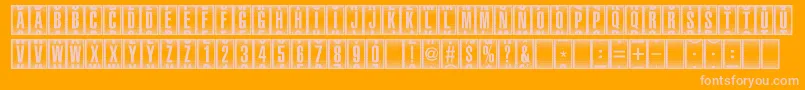 CounterDial-Schriftart – Rosa Schriften auf orangefarbenem Hintergrund