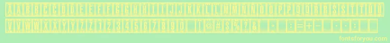 CounterDial Font – Yellow Fonts on Green Background