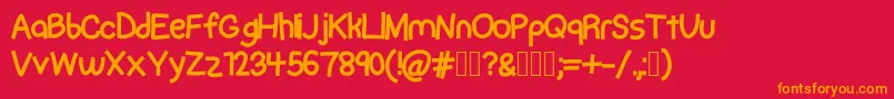 RapidMentalThursday Font – Orange Fonts on Red Background