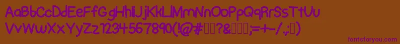 RapidMentalThursday Font – Purple Fonts on Brown Background