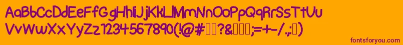 RapidMentalThursday Font – Purple Fonts on Orange Background