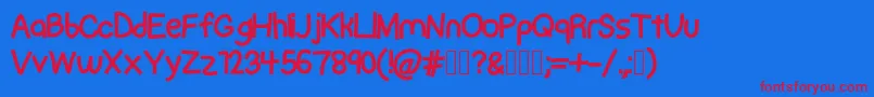 RapidMentalThursday Font – Red Fonts on Blue Background