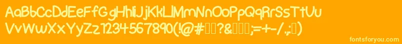 RapidMentalThursday Font – Yellow Fonts on Orange Background