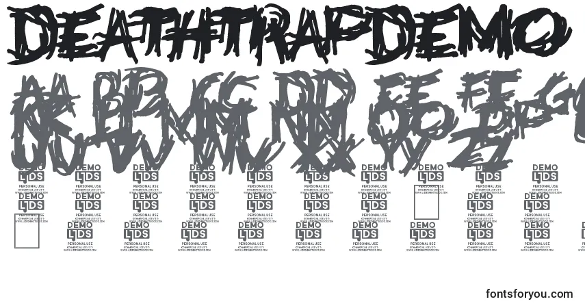 A fonte DeathtrapDemo – alfabeto, números, caracteres especiais