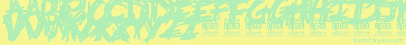 DeathtrapDemo Font – Green Fonts on Yellow Background