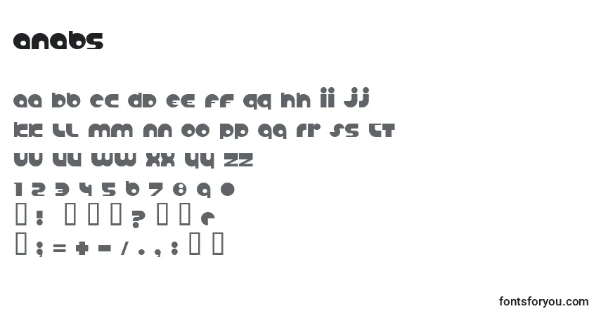 Schriftart Anabs – Alphabet, Zahlen, spezielle Symbole