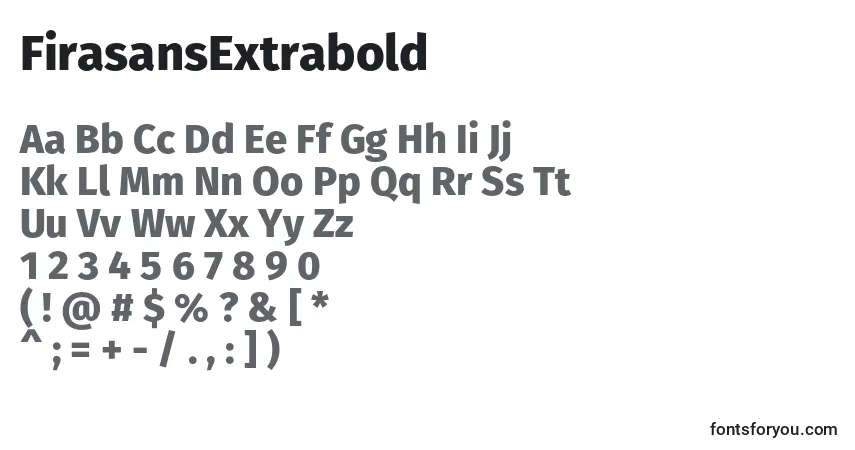 A fonte FirasansExtrabold – alfabeto, números, caracteres especiais