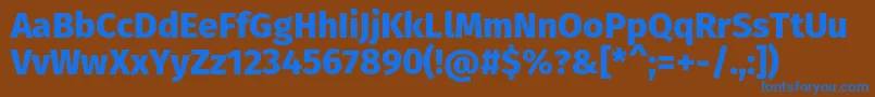 FirasansExtrabold Font – Blue Fonts on Brown Background