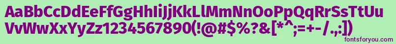 FirasansExtrabold Font – Purple Fonts on Green Background