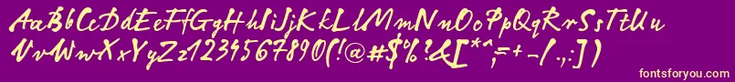 LinotypeNotec Font – Yellow Fonts on Purple Background