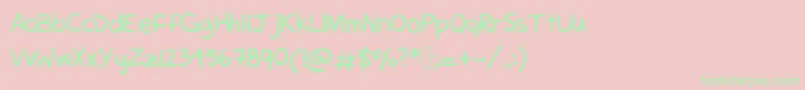 Mogufont Font – Green Fonts on Pink Background