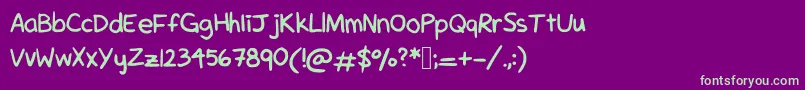 Mogufont Font – Green Fonts on Purple Background