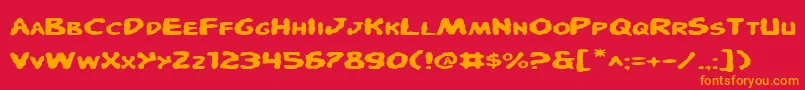 Pande Font – Orange Fonts on Red Background