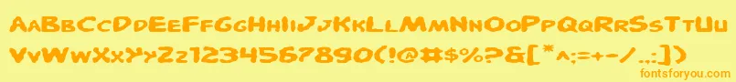 Pande Font – Orange Fonts on Yellow Background